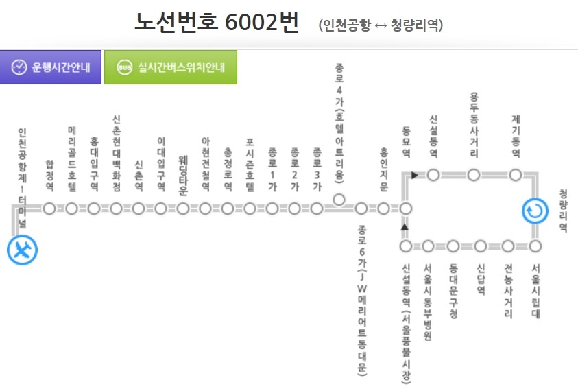 6002번 버스 실시간 - 시보드