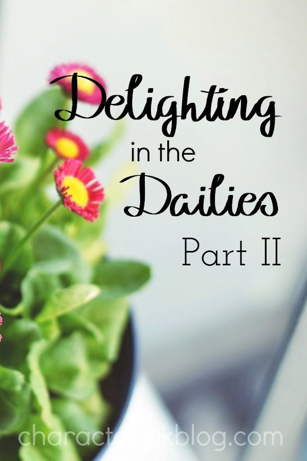 Delighting in the Dailies—Part II of II | Daily, Monday motivation, Delight