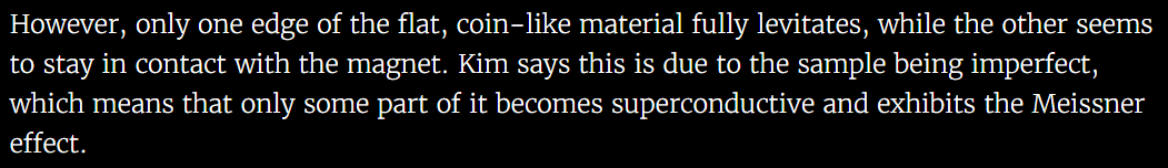 image.png 7월 26일 한국 초전도체 개발팀원이 말한 샘플의 불완전함?
