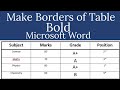 How to make Table Borders Bold in Microsoft Word 2013, how to increase the table border thickness