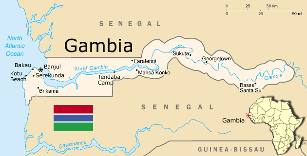 세상에서 가장 신기한 나라 감비아 공화국(감비아 지도)