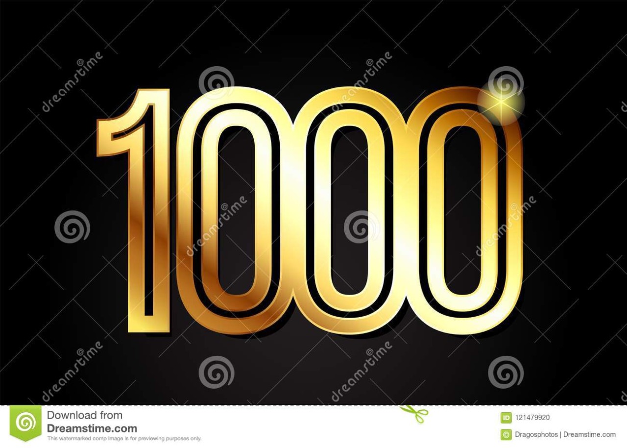 Gold Number 1000 Logo Icon Design Stock Vector - Illustration of 1000, precious: 121479920