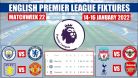ENGLISH PREMIER LEAGUE 오늘 경기 일정 • EPL 경기 일정 2022년 1월 14-16일 |  맨시티 VS 첼시